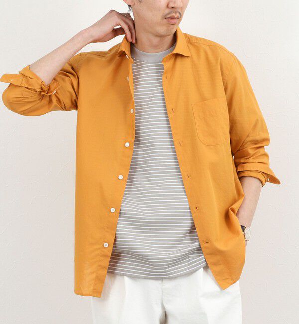 NOLLEY'S goodman「《ビジカジ対応》カッタウェイシャツ 26SS」|シャツ・ブラウス|オレンジ