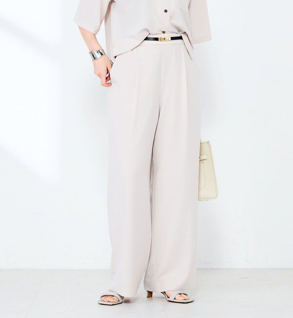 NOLLEY'S sophi「《セットアップ対応》ウォッシャブルエアリージョーゼットイージーワイドパンツ」|その他|