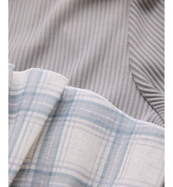 VIS「チェック＆無地ビスチェドッキング半袖プルオーバー/イージーケア」|Tシャツ・カットソー|