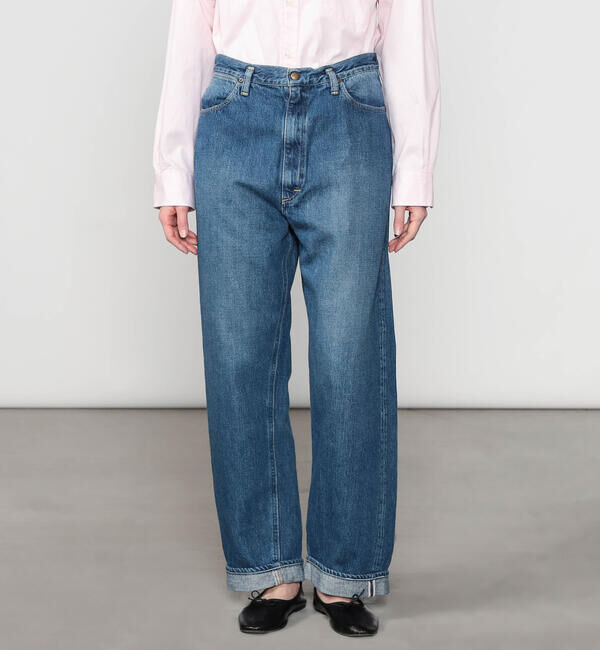  「orSlow | HIGH WAIST SELVEDGE DENIM PANTS USED WOMEN」|デニム|BLUE
