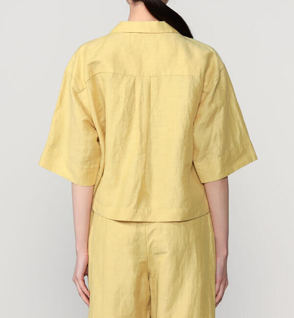 LE GLAZIK「LE GLAZIK | リネンポリエステル オープンカラー半袖シャツ WOMEN」|シャツ・ブラウス|