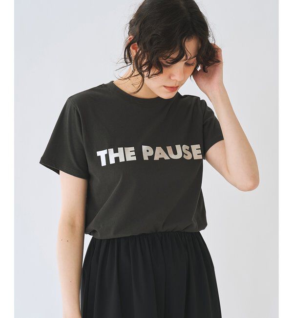 THE PAUSE「＜WEB限定＞【THE PAUSE】THE PAUSEメタリックTシャツ」|Tシャツ・カットソー|チャコールグレー
