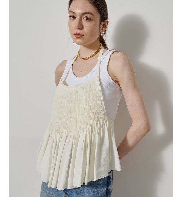  「ホルターネックギャザーブラウス」|シャツ・ブラウス|オフホワイト