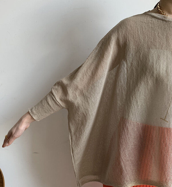  「ストローヤーンポンチョニット」|ニット・セーター|