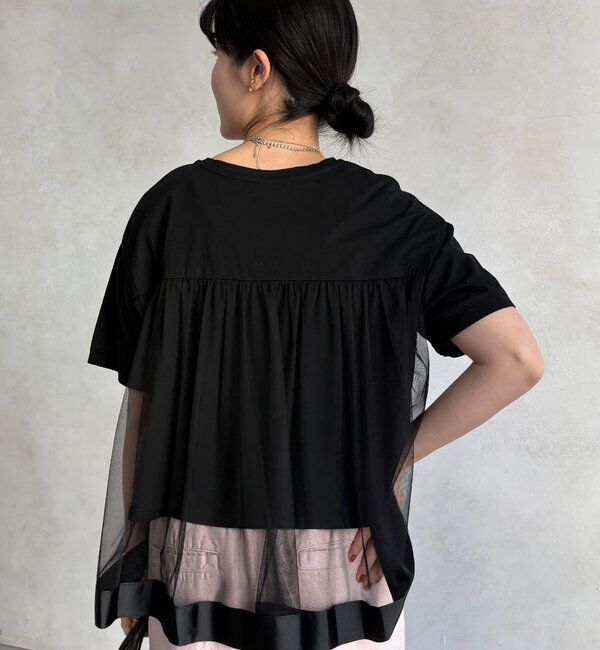  「【WEB限定】バックチュールプルオーバー」|Tシャツ・カットソー|ブラック