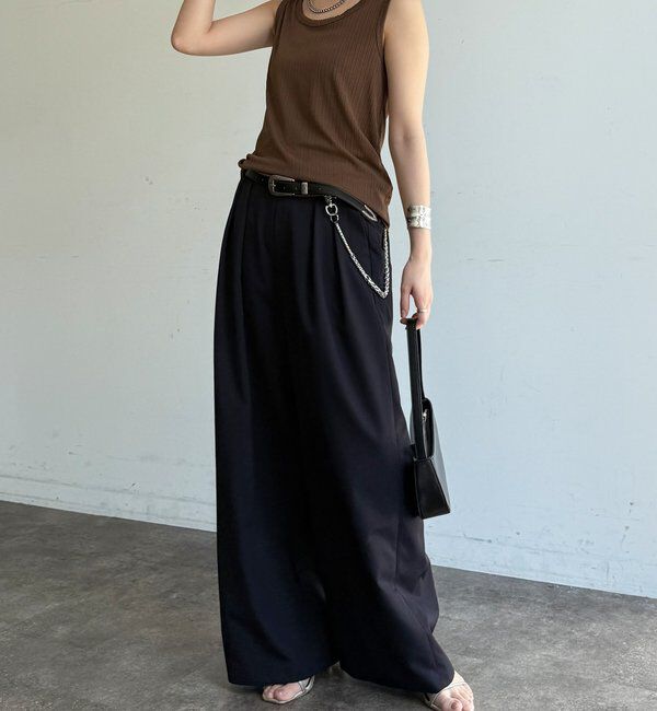  「透けないタックパンツ」|チノ|