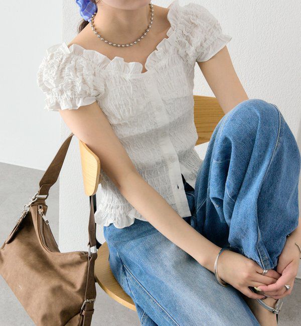  「シャーリングフレンチブラウス」|シャツ・ブラウス|