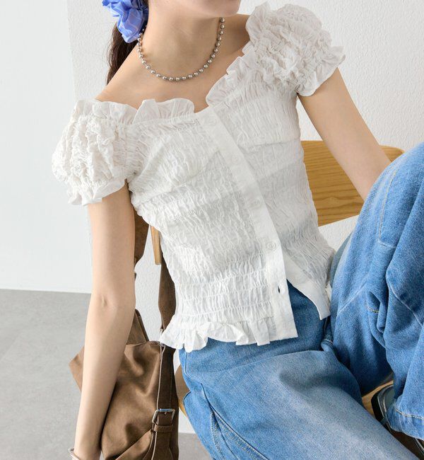  「シャーリングフレンチブラウス」|シャツ・ブラウス|