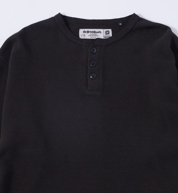  「【UNISEX】Sourcreamワッフルヘンリーネックトップス」|Tシャツ・カットソー|