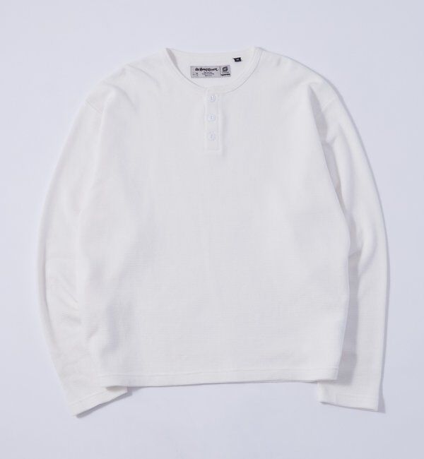  「【UNISEX】Sourcreamワッフルヘンリーネックトップス」|Tシャツ・カットソー|