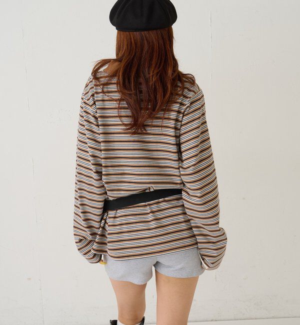  「マルチボーダーギャザーポロ」|Tシャツ・カットソー|