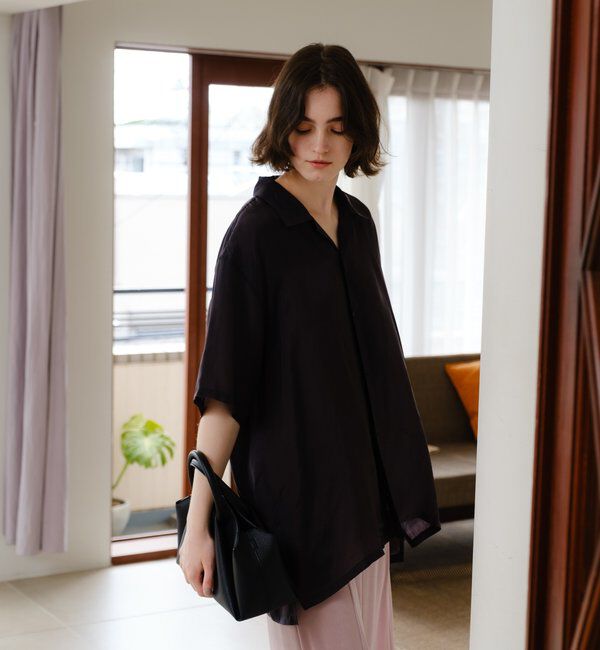  「フィブリルキュプラ半袖シャツ」|シャツ・ブラウス|