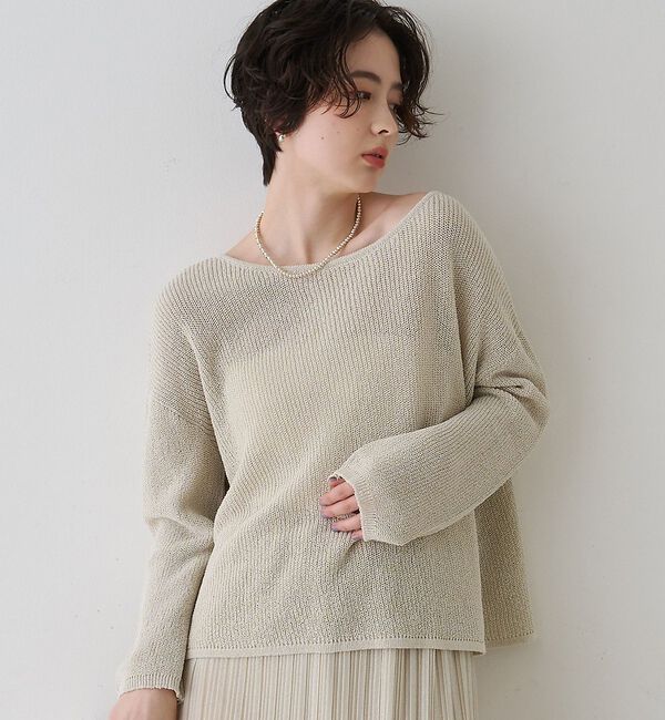 Rouge vif「【一部店舗限定】バックスリット ゆるメッシュニット」|ニット・セーター|ベージュ