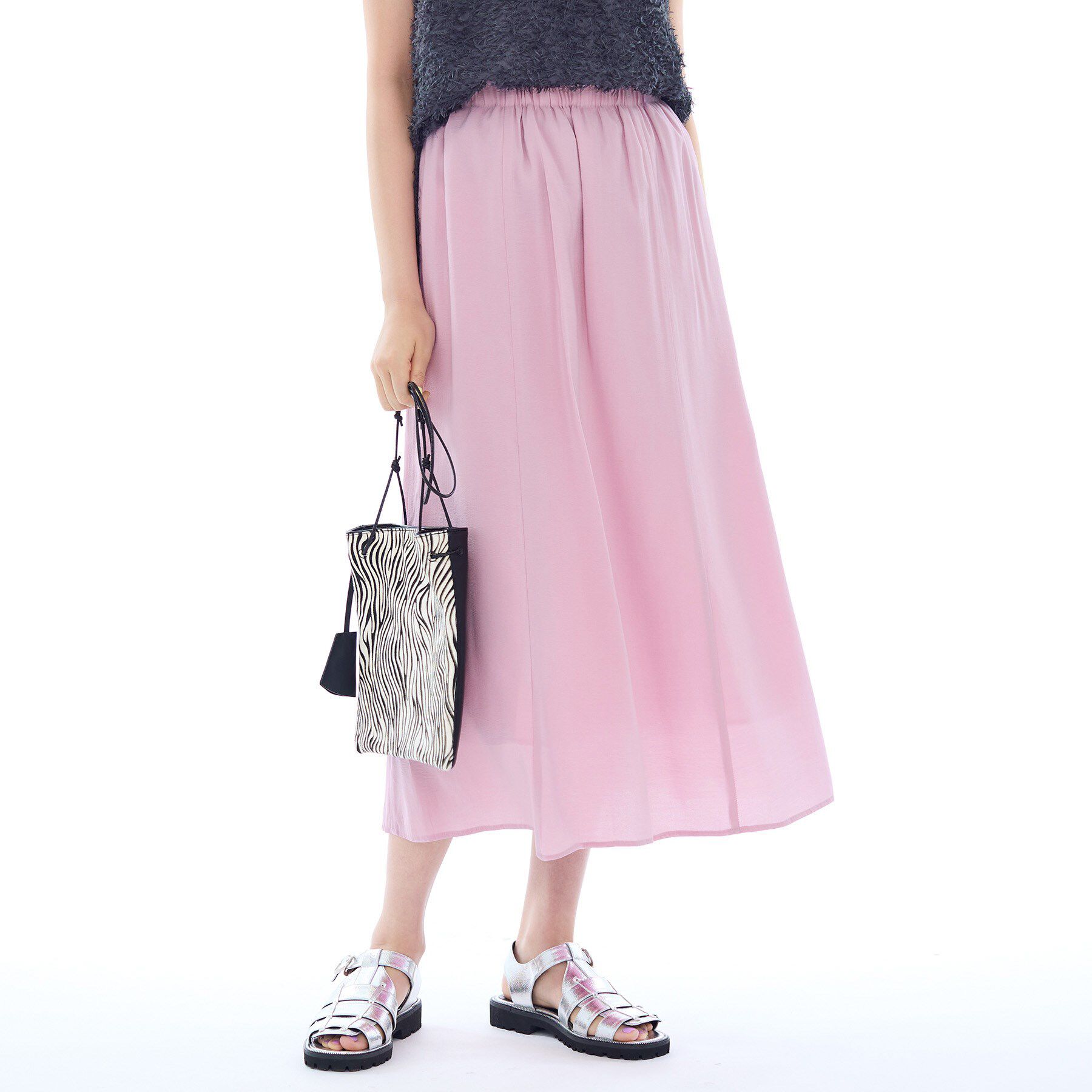 INDIVI「タンブラーフレアスカート」|スカート|ピンク(071)