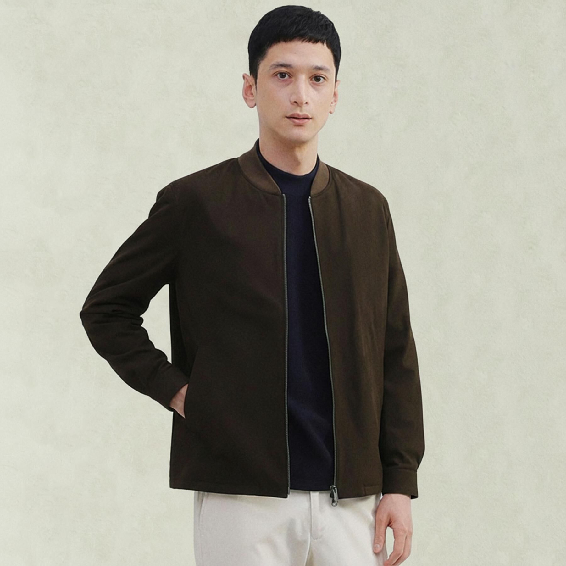 TAKEO KIKUCHI「アマレッタ（R）スウェード MA－1 ブルゾン」|ブルゾン・スタジャン|ブラウン(044)