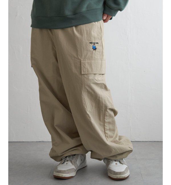 VENCE share style「Red Cap Girl レッドキャップガール ワッペン付きナイロンカーゴパンツ」|その他|ベージュ