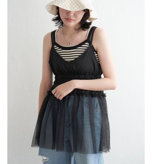 VENCE share style「チュール切替キャミソール」|タンクトップ|