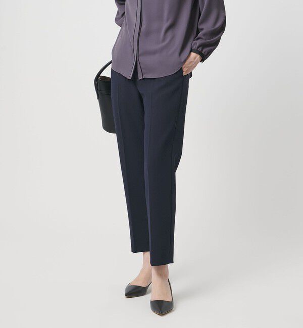 UNITED ARROWS「ダブルクロス スリムパンツ ‐ストレッチ ウォッシャブル‐」|スラックス|