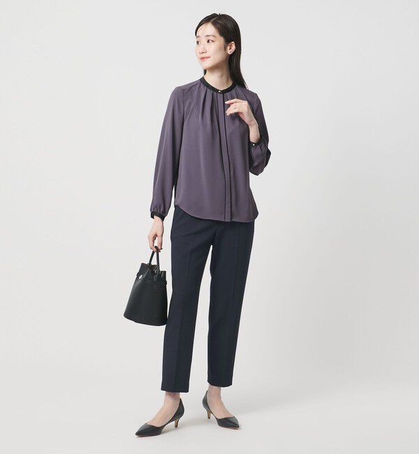 UNITED ARROWS「ダブルクロス スリムパンツ ‐ストレッチ ウォッシャブル‐」|スラックス|