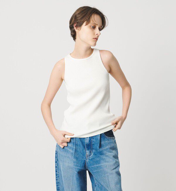 AEWEN MATOPH「＜AEWEN MATOPH＞リブ アメリカンスリーブタンクトップ」|タンクトップ|WHITE