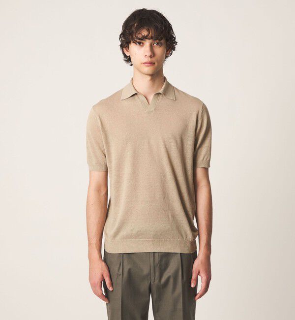 UNITED ARROWS「リネン/コットン スキッパー ポロシャツ」|ポロシャツ|