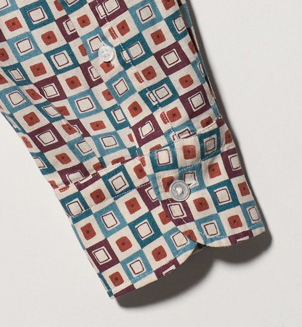 UNITED ARROWS「ジオメトリック プリント バンドカラーシャツ」|シャツ・ブラウス|