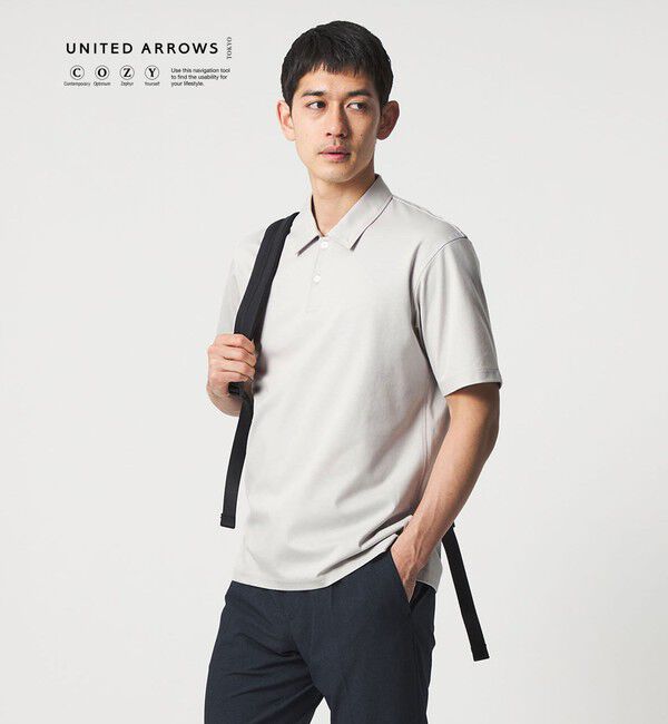 UNITED ARROWS「ポンチ ポロシャツ UA COZY 抗菌防臭 接触冷感」|Tシャツ・カットソー|LT.GRAY