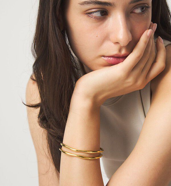 UNITED ARROWS green label relaxing「ダブル ライン バングル 2」|ブレスレット・バングル|GOLD