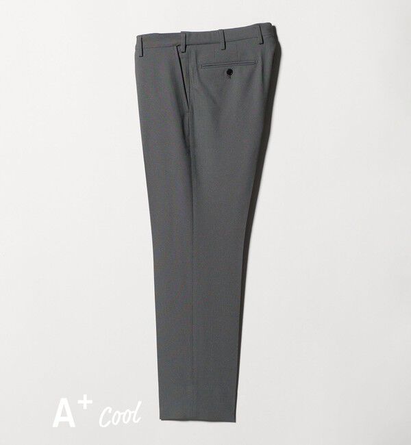UNITED ARROWS green label relaxing「A+ COOL ポリエステル バーズアイ スタンダード アジャスター NP スラックス -ウォッシャブル・ストレッチ」|スラックス|MD.GRAY