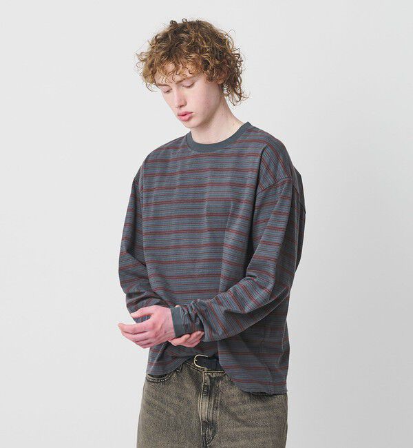 BEAUTY&YOUTH UNITED ARROWS「オルタネイトボーダー ボリュームスリーブ クルーネック カットソー」|Tシャツ・カットソー|