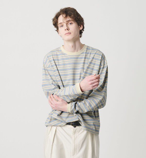 BEAUTY&YOUTH UNITED ARROWS「オルタネイトボーダー ボリュームスリーブ クルーネック カットソー」|Tシャツ・カットソー|