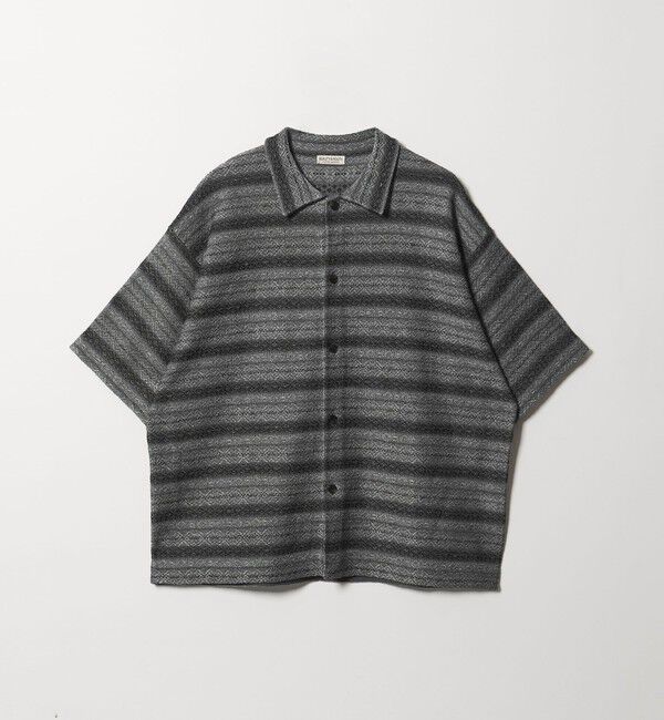 BEAUTY&YOUTH UNITED ARROWS「フェアアイル ショートスリーブ ニットシャツ ウォッシャブル」|カーディガン|DK.GRAY