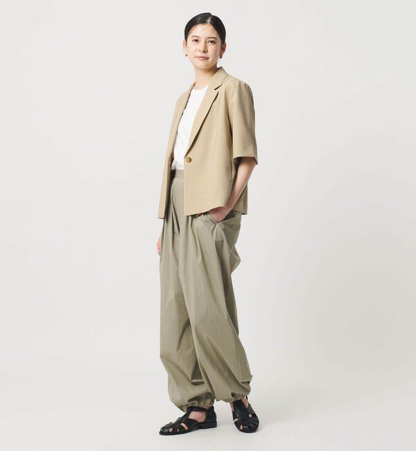 BEAUTY&YOUTH UNITED ARROWS「【WEB限定 Wardrobe DAILY MINIMAL】メランジ ハーフスリーブジャケット ウォッシャブル」|テーラードジャケット|