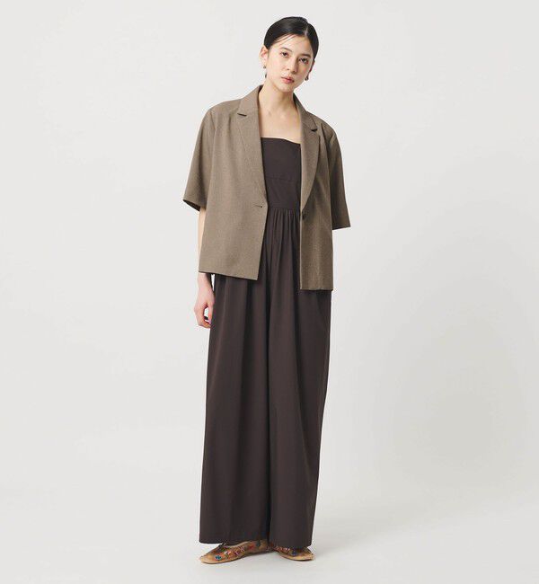 BEAUTY&YOUTH UNITED ARROWS「【WEB限定 Wardrobe DAILY MINIMAL】メランジ ハーフスリーブジャケット ウォッシャブル」|テーラードジャケット|