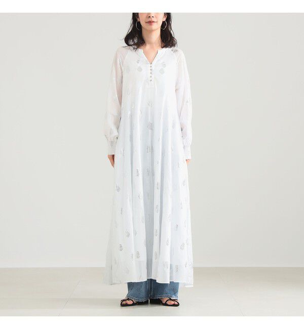 Demi-Luxe BEAMS 「ne Quittez pas / ボイル フラワー ロングスリーブ ワンピース」|ワンピース|