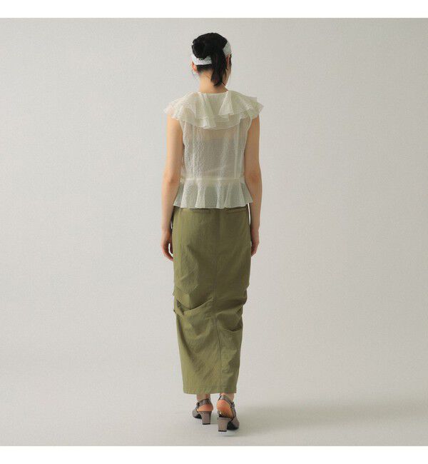 Ray BEAMS 「ダブル ウエスト タック スカート」|タイト|