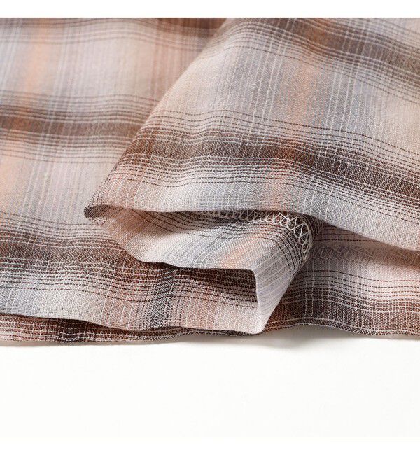 BEAMSBOY「maturely / ボイル チェック 5スリーブ シャツ」|シャツ・ブラウス|