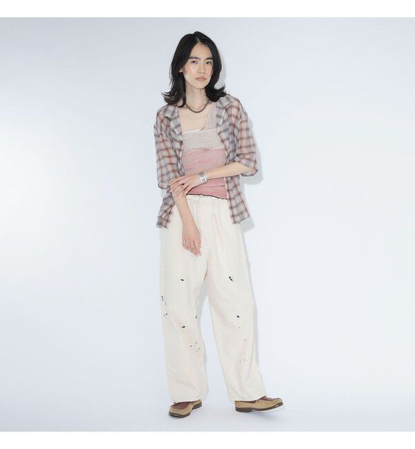 BEAMSBOY「maturely / ボイル チェック 5スリーブ シャツ」|シャツ・ブラウス|