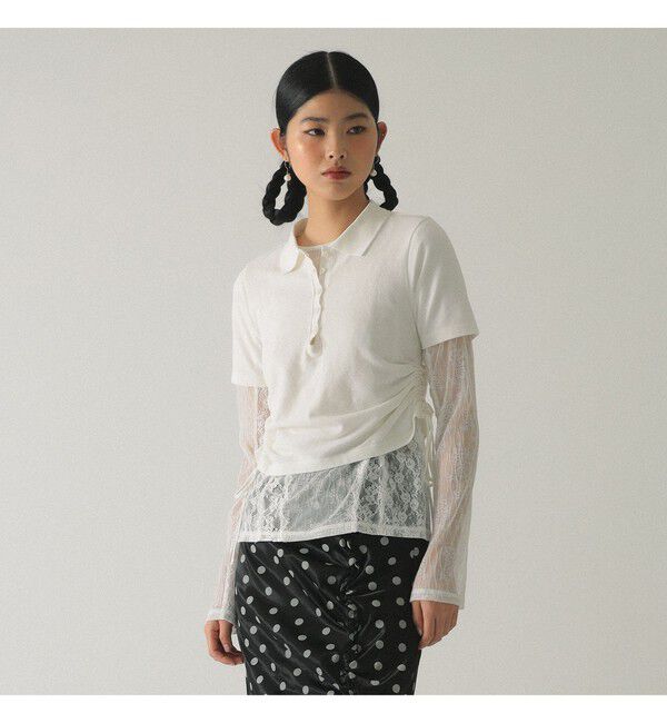 Ray BEAMS 「サイド ドロスト ポロシャツ」|Tシャツ・カットソー|OFF_WHT