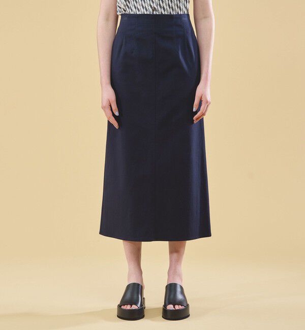 DES PRES「コットンストレッチ フレアフィットトラペーズスカート」|台形|
