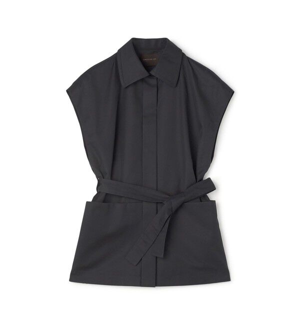 TOMORROWLAND collection「コットンギャバジン ワイドカラージレ」|ベスト・ジレ|69 ネイビー