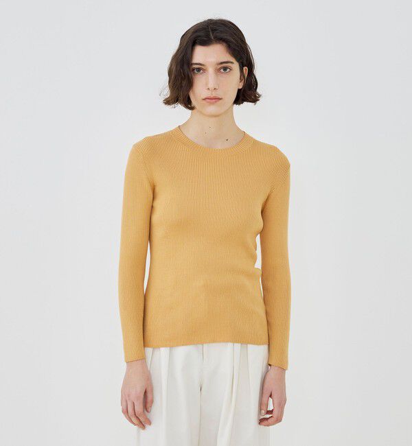 GALERIE VIE「ギザコットンリブ クルーネックプルオーバー」|ニット・セーター|