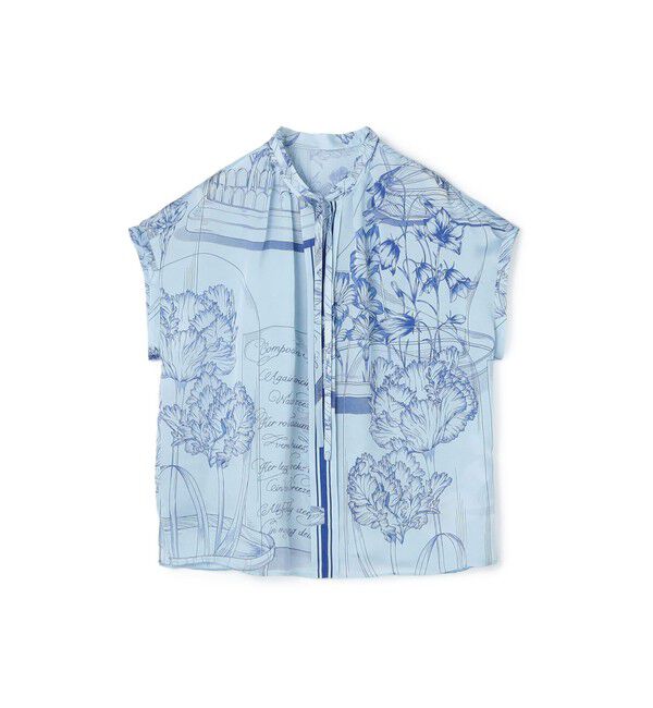 Ballsey「【別注】manipuri for Ballsey Glass dome Flower ボウタイブラウス」|シャツ・ブラウス|62 ライトブルー系