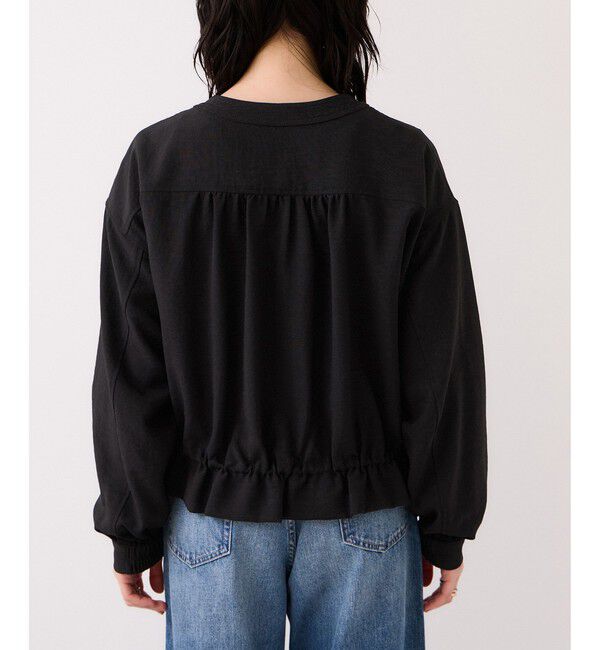 VIS「美easyリネンライクジップ裾フリルブルゾン/イージーケア・接触冷感」|ブルゾン・スタジャン|