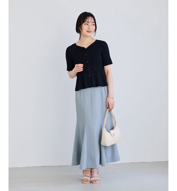 VIS「美easyリネンライクマーメイドスカート/イージーケア・接触冷感・セットアップ対応」|スカート|