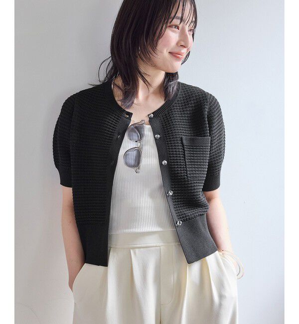 VIS「クルーネックコンパクトカーディガン/イージーケア」|カーディガン|