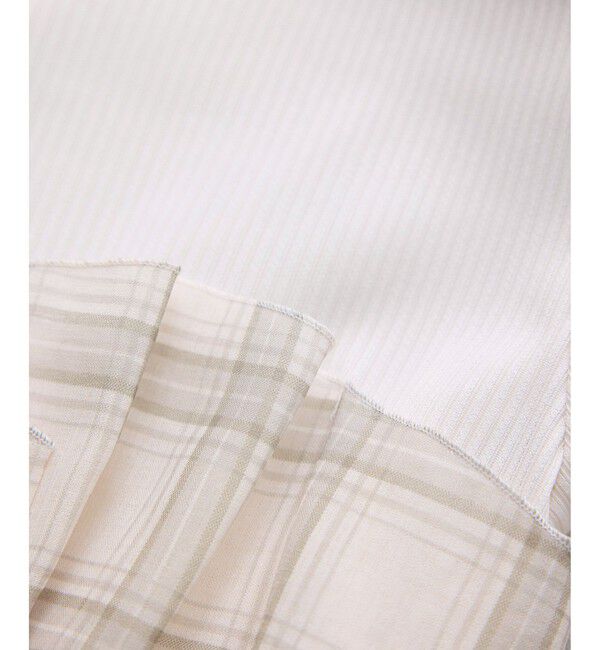 VIS「チェック＆無地ビスチェドッキング半袖プルオーバー/イージーケア」|Tシャツ・カットソー|