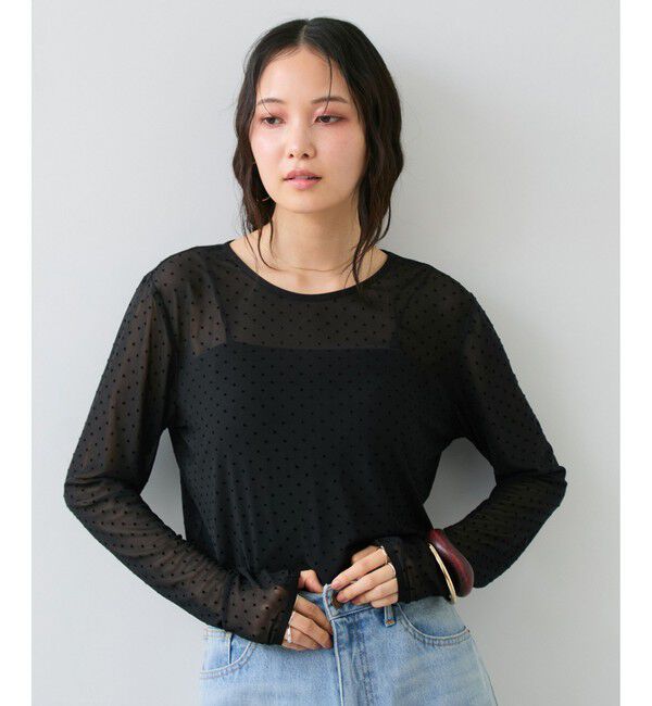 VIS「フロッキードットチュールプルオーバー」|Tシャツ・カットソー|