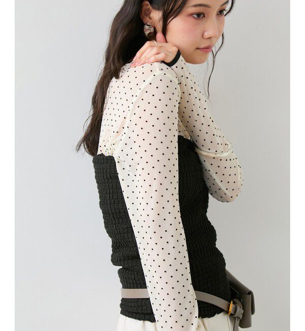 VIS「フロッキードットチュールプルオーバー」|Tシャツ・カットソー|
