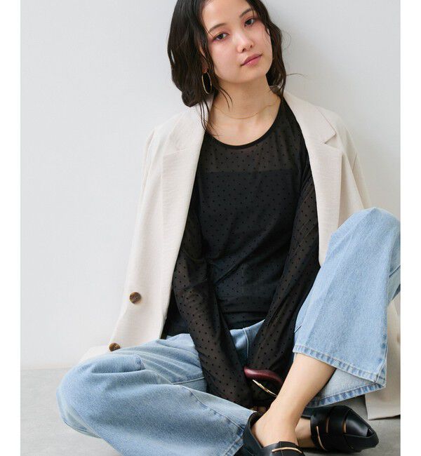 VIS「フロッキードットチュールプルオーバー」|Tシャツ・カットソー|